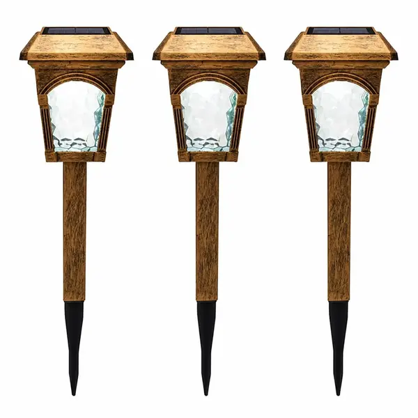 Set 3 x lampa solara felinar 26 cm, Bronz