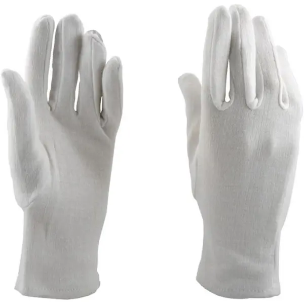 Set 3 x Manusi Prima Tricotate Interlock din Bumbac, Albe, Marimea M