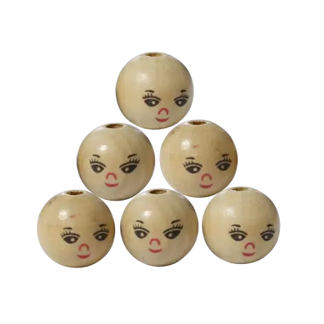 Set 30 capete de papusi din lemn. 2.2 cm diametru