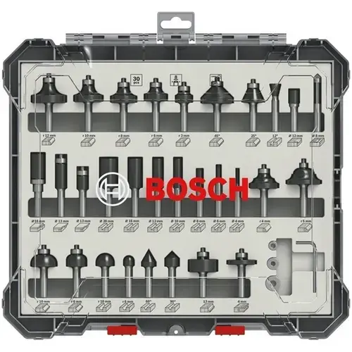 Set 30 freze Bosch 2607017475, tija 8 mm, ambalaj plastic