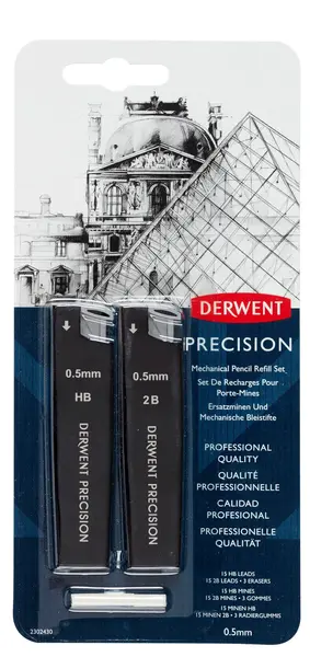Set 30 mine creion Derwent Profesional 0.5 mm HB/2B si 3 radiere Set 30 mine creion Derwent Profesional 0.5 mm HB/2B si 3 radiere