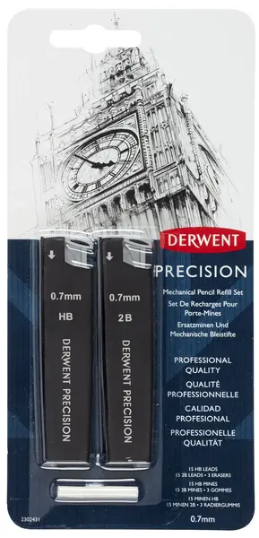Set 30 mine creion Derwent Profesional 0.7 mm HB/2B si 3 radiere Set 30 mine creion Derwent Profesional 0.7 mm HB/2B si 3 radiere