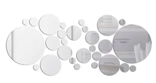 Set 30 Oglinzi decorative din Sticla Acrilica pentru design interior model rotund