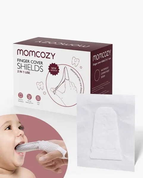 Set 30 servetele orale tip degetar pentru bebelusi Momcozy