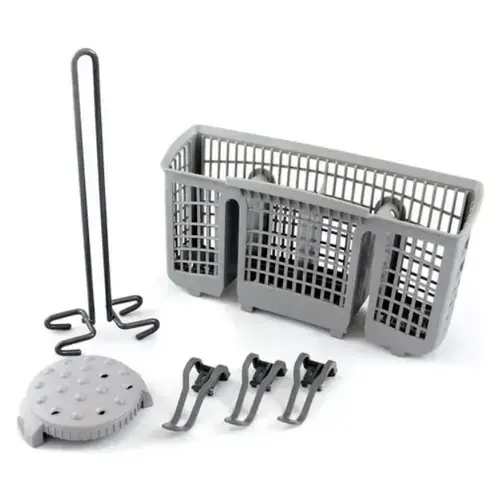 Set 4 accesorii pentru masina de spalat vase Bosch, suport sticle, cos pentru tacamuri, 60x45cm