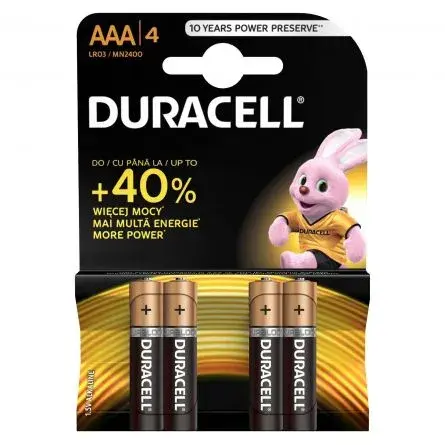 Set 4 baterii alcaline AAA R3 1.5V Duracell Set 4 baterii alcaline AAA R3 1.5V Duracell