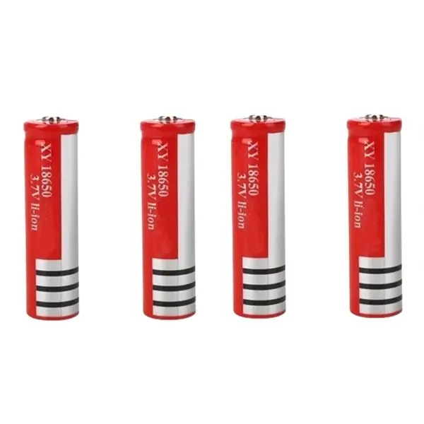 Set 4 baterii reincarcabile (acumulatori) Li-ion, 6800 mAh, 3.7 V, GH 18650 rosu