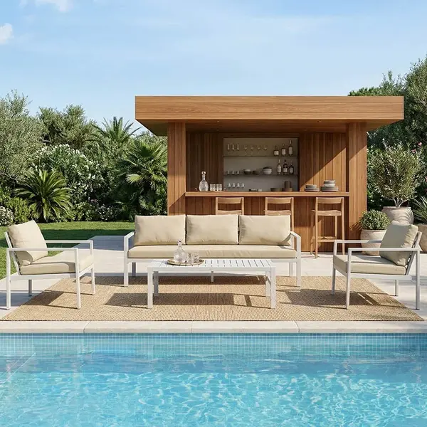 Set 4 bucati de gradina, Gardenly, Alb, 68.5x175x72 cm