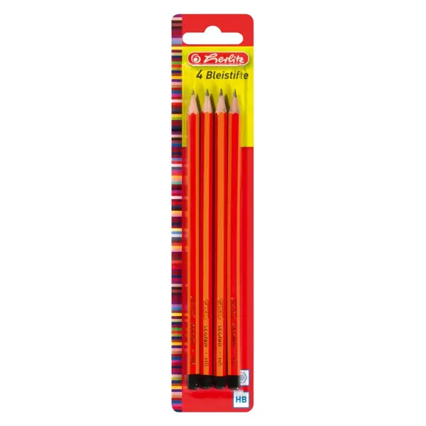 Set 4 creioane fara guma, HB, Herlitz