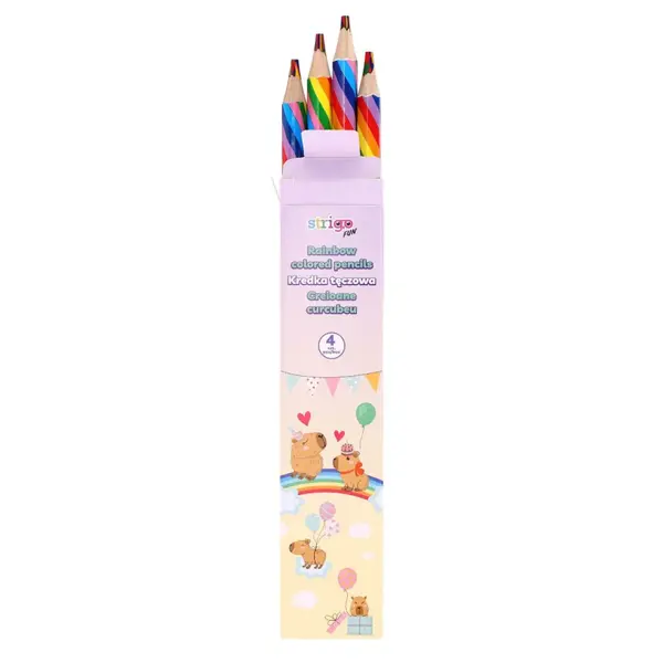 Set 4 creioane Strigo Rainbow multicolor , Seria Capybara