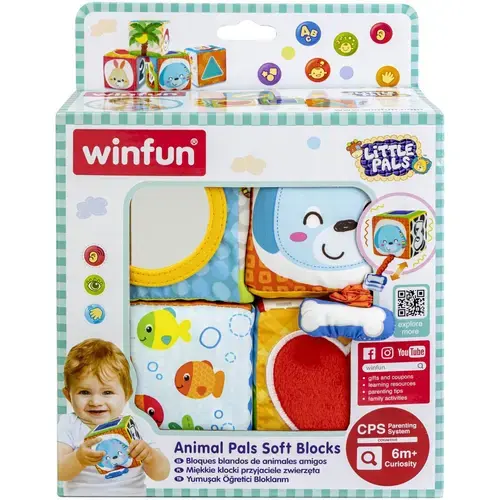 Set 4 cuburi stivuibile Winfun - Prietenii mei, animalele