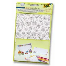 Set 4 felicitari de colorat cu plic Aniversare
