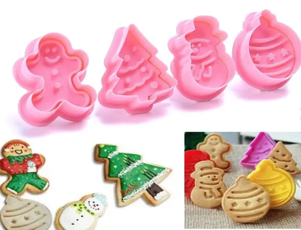 Set 4 forme pentru biscuiti model CRACIUN