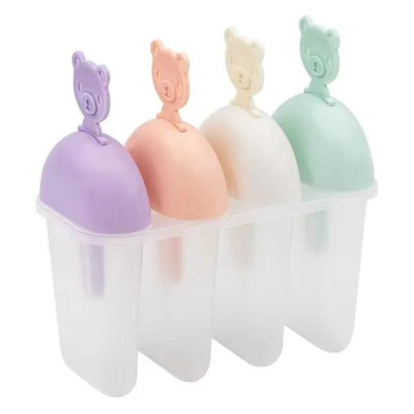 Set 4 forme pentru inghetata, Design Ursulet,Multicolor