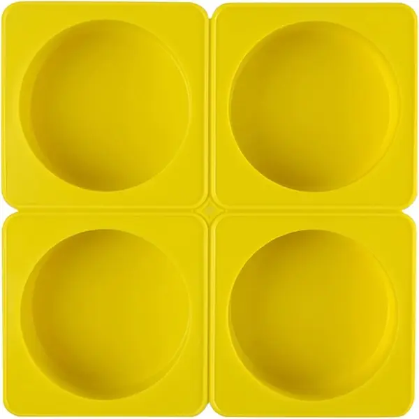 Set 4 Forme Silicon Rotunde Galben - Matrite Briose Prajituri Oua DIY -40 C la 250 C