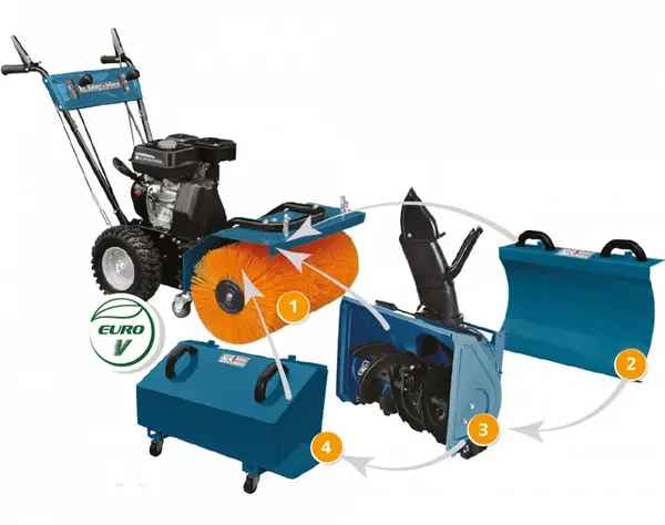 SET 4 in 1 Masina multifunctionala 5.5CP, 80cm - Konner & Sohnen - KS-7HP-MFM-80E-SET