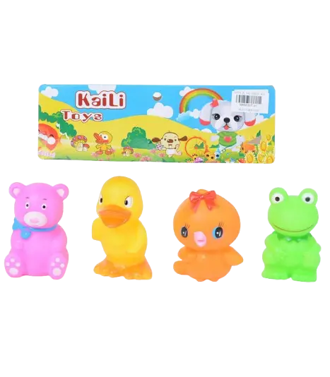 Set 4 jucarii de baie animalute din cauciuc