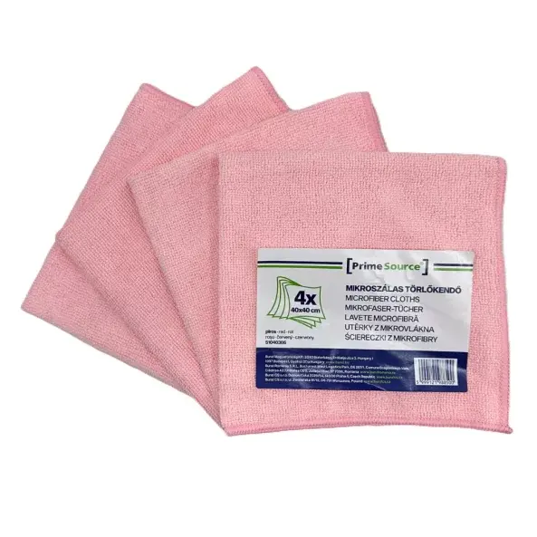 Set 4 lavete de microfibra, 40x40 cm, Prime Source ROZ