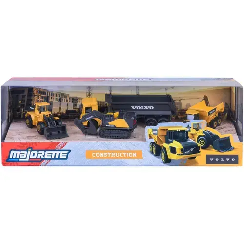 Set 4 masinute Majorette Volvo Construction
