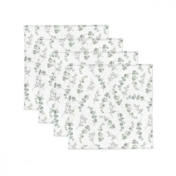 Set 4 museline din bumbac si bambus Eucaliptus 30 x 30 cm