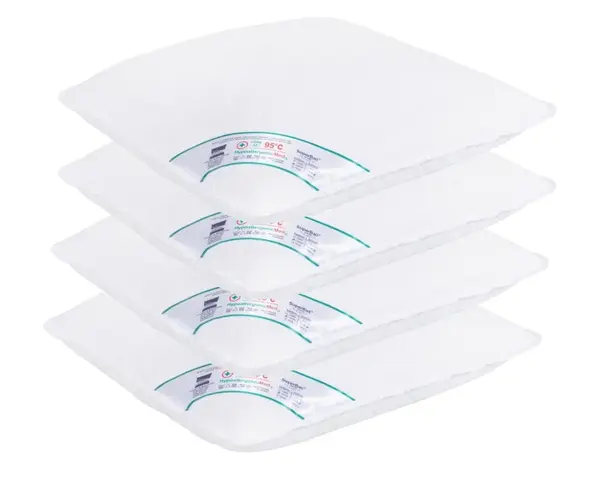 Set 4 perne matlasate microfibra HypoallergenicMed Somnart, lavabile la 95 C, 70 X 70