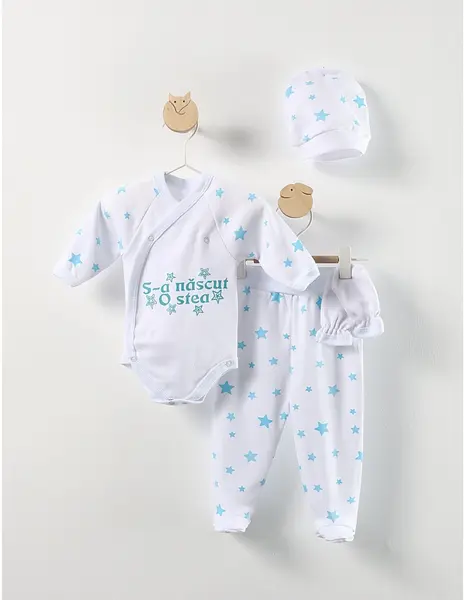 Set 4 Piese Băieți S-a născut o stea Albastru - MiniKids