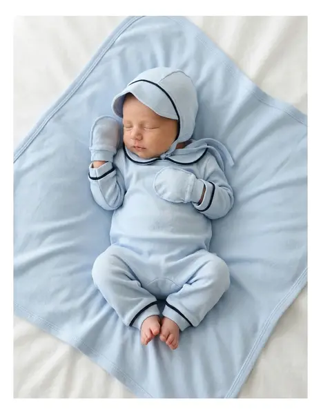 Set 4 piese bebe Kriss, model albastru deschis