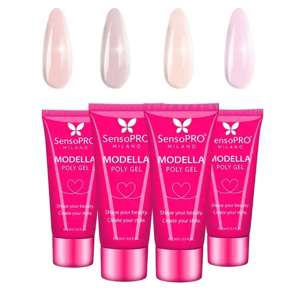 Set 4 Polygel Modella SensoPRO Milano, Velvet Nails 01