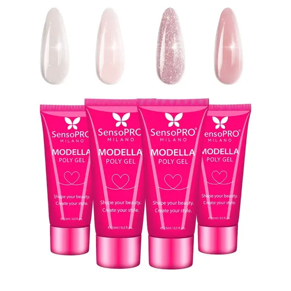 Set 4 Polygel Modella SensoPRO Milano, Velvet Nails 02