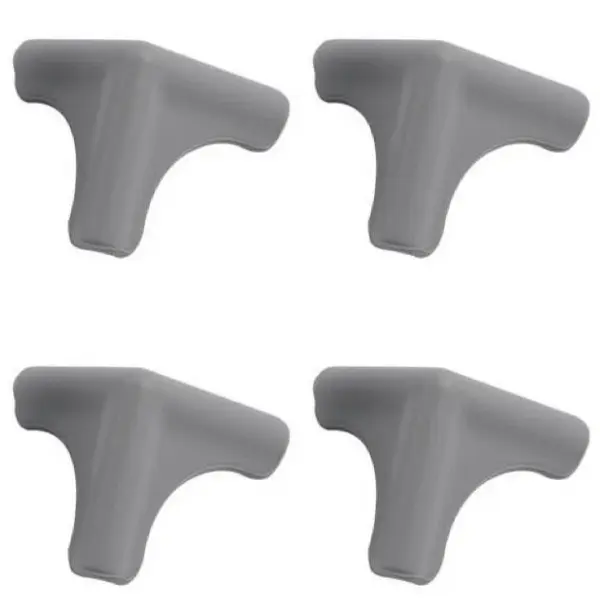 Set 4 protectii in trei laturi pentru colturi, 4.5x1.4x0.3 cm, silicon, Gri