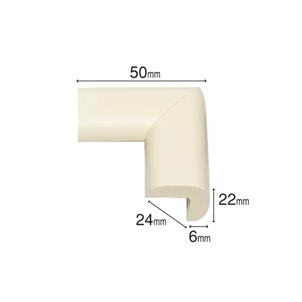 Set 4 protectii pentru colturi mobila, din spuma, Crem 24x50x22x6