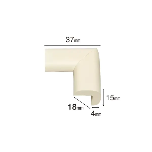 Set 4 protectii pentru colturi mobila, din spuma, Maro 18x37x15x4