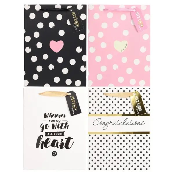 Set 4 Pungi din Hartie 18 23 10 cm, 210 gsm