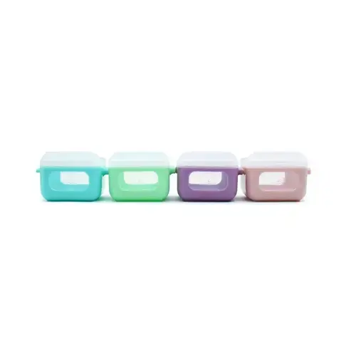 Set 4 recipiente din silicon Melii Snap&Go Cubes, 4x118ml, 17.5x12.5x8cm