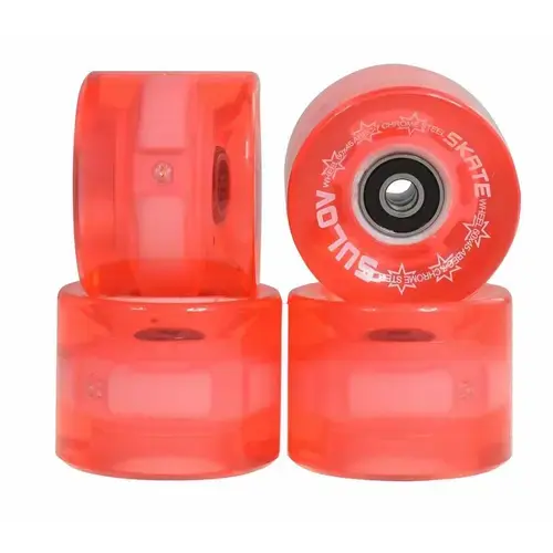 Set 4 roti skateboard Sulov, roz transparent