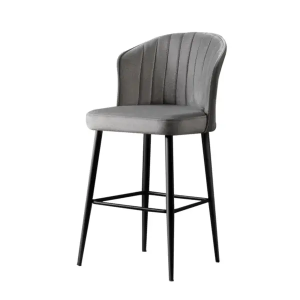 Set 4 scaune de bar RUBI, gri + negru, 52x42x97 cm