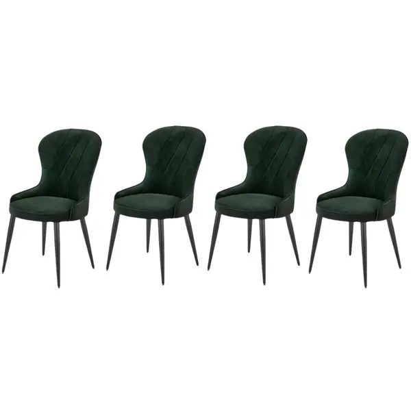 Set 4 scaune K366 velvet verde