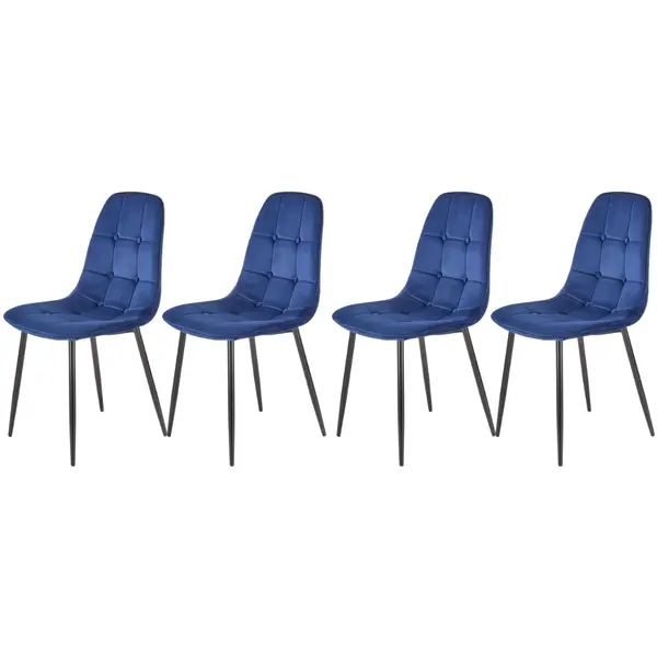 Set 4 scaune K417 velvet bleumarin