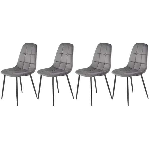 Set 4 scaune K417 velvet gri