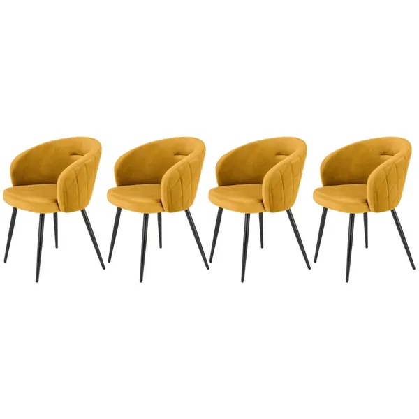 Set 4 scaune K430 velvet mustariu