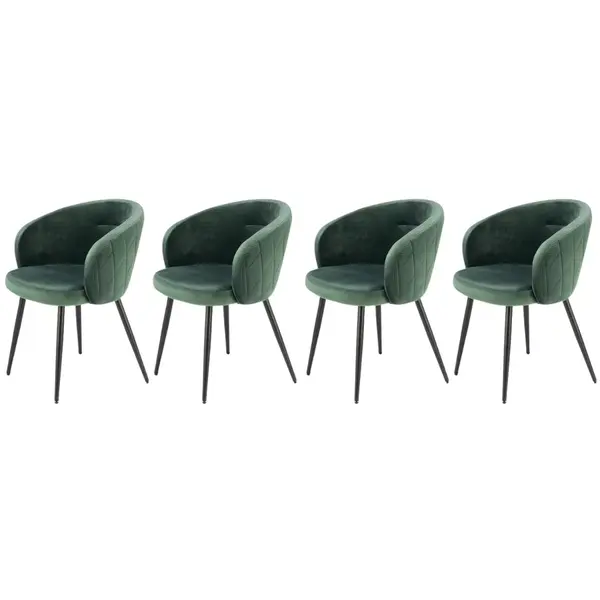 Set 4 scaune K430 velvet verde