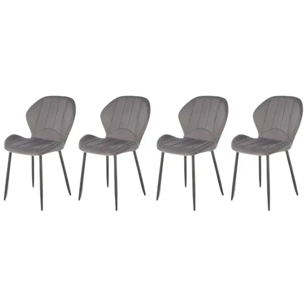 Set 4 scaune K538 velvet gri