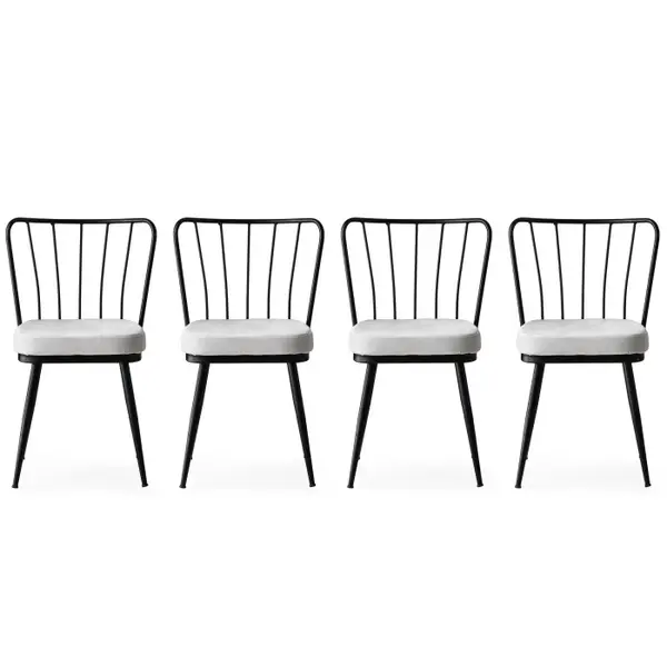 Set 4 scaune YILDIZ, negru, 43x42x82 cm