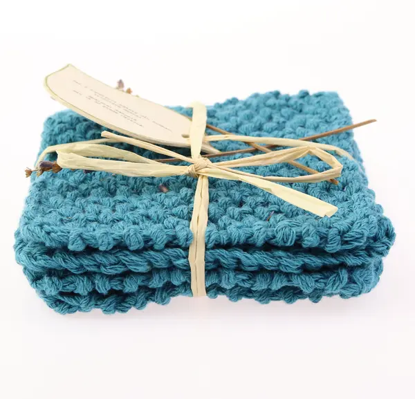 Set 4 suporturi pahare - Turquoise tricotate manual | Green Hugs