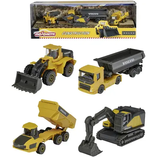 Set 4 vehicule de constructii Majorette - Volvo Construction Giftpack