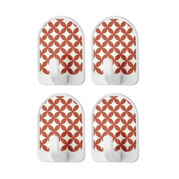 Set 4 x Agatatoare Autoadezive Qlux, Portocaliu, din Plastic