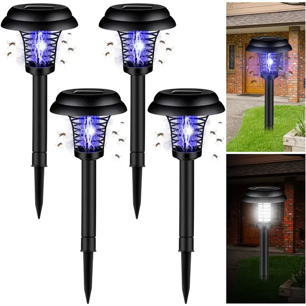 Set 4 x Lampa solara antitantari cu lumina UV