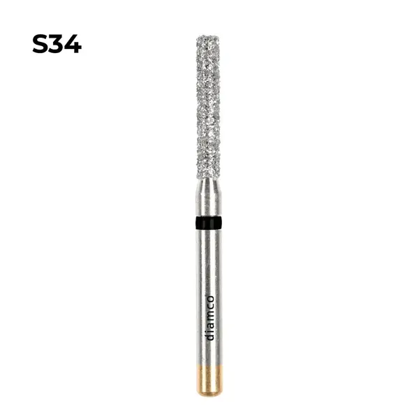 Set 5+1 Freze cilindrice cu capul drept diamantate aliaj rodium-platina - S34