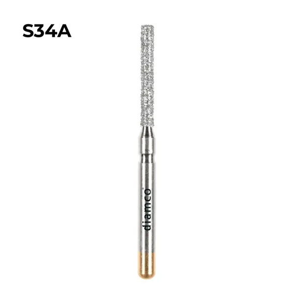 Set 5+1 Freze cilindrice cu capul drept diamantate aliaj rodium-platina - S34A