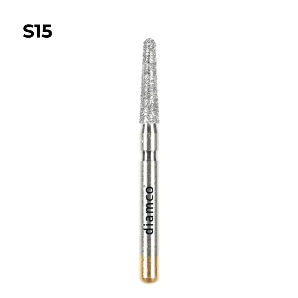 Set 5+1 Freze diamantate conice cu varful rotunjit aliaj rodium-platina S15